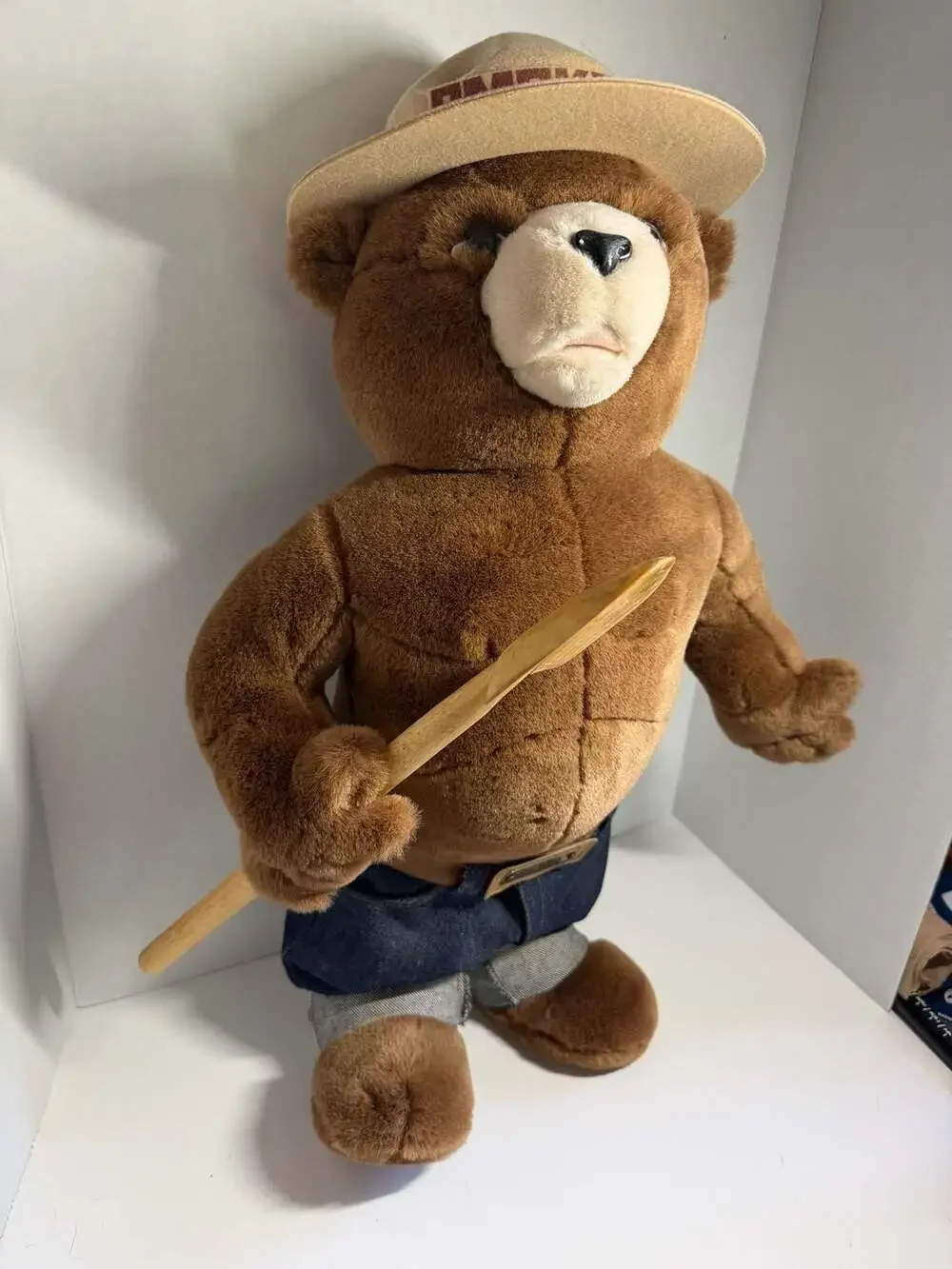 Vintage 1994 J.J. Wind Smokey Bear 50th Anniversary Plush Doll with Shovel